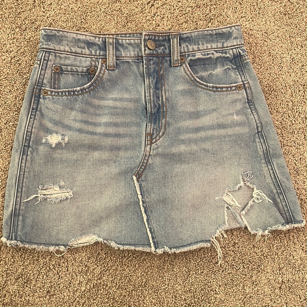 GAP girls frayed, distressed jean skirt size 10